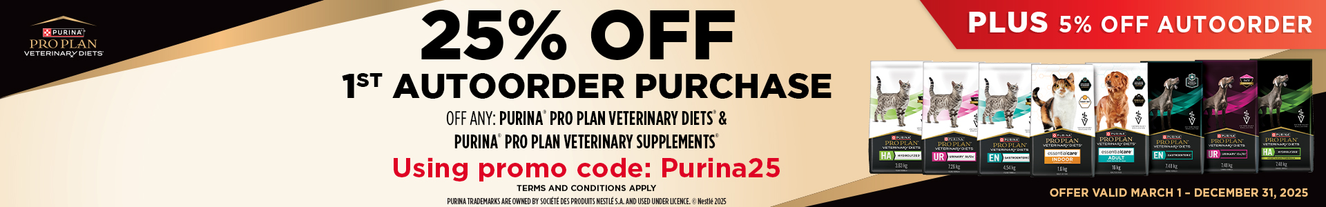 Picture for category PURINA 25% OFF - First Time Auto-Orders on All Purina Veterinary Diets!!